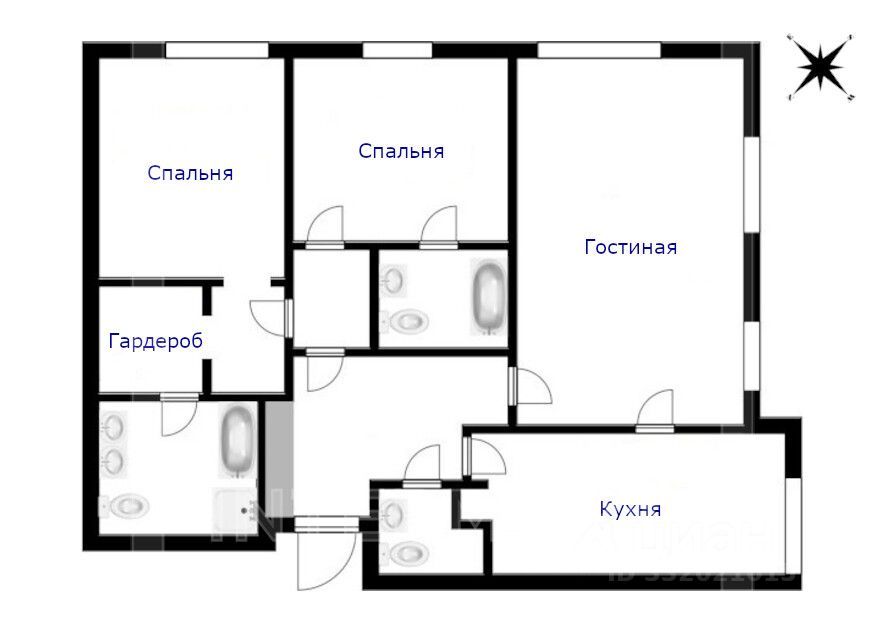 m. Shabolovskaya: Apartment, 3-rooms