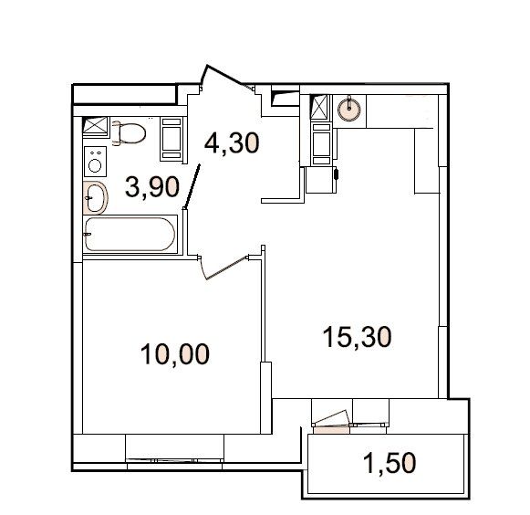m. Nekrasovka: Apartment, 1-rooms