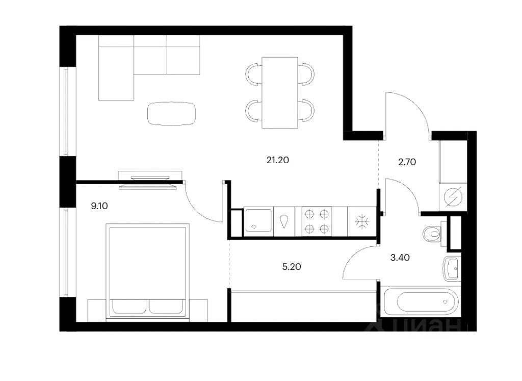 m. Kuntsevskaya: Apartment, 1-rooms