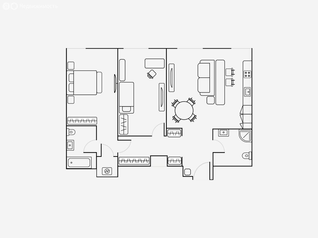 m. Bagrationovskaya: Apartment, 3-rooms