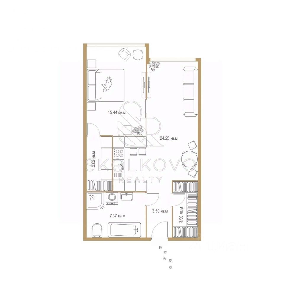 m. Alekseevskaya: Apartment, 2-rooms