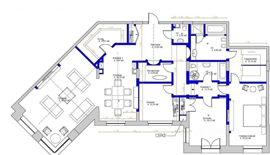 m. Kropotkinskaya: Apartment, 4-rooms