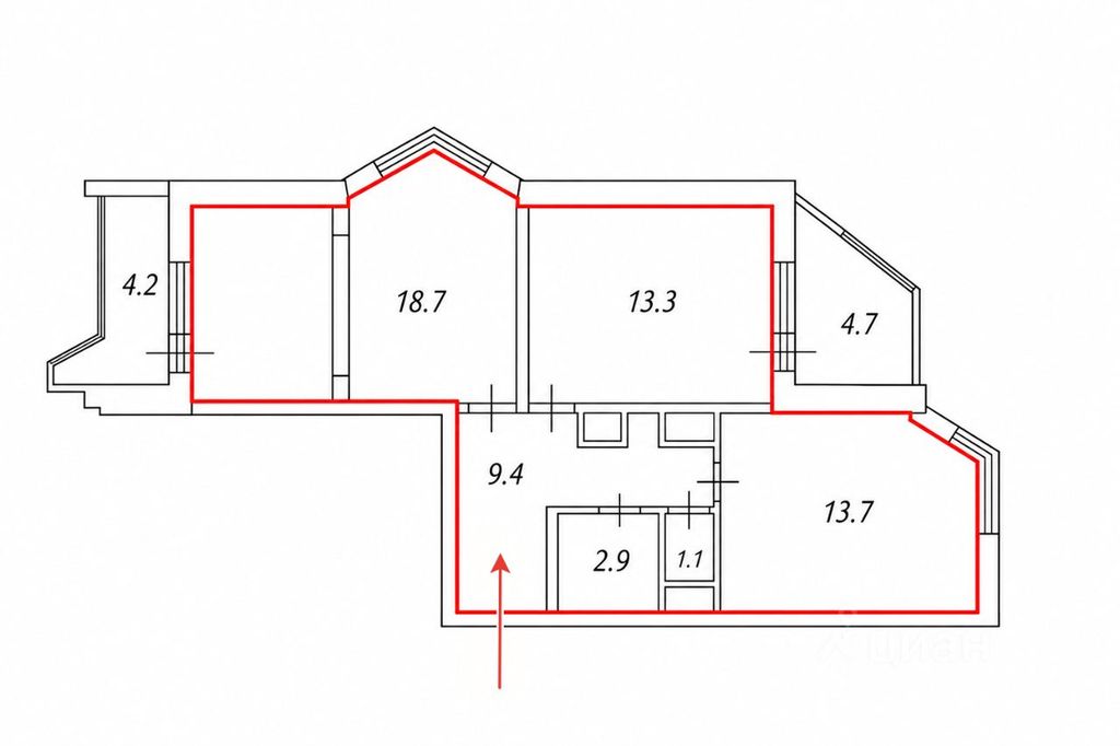 m. Myakinino: Apartment, 2-rooms