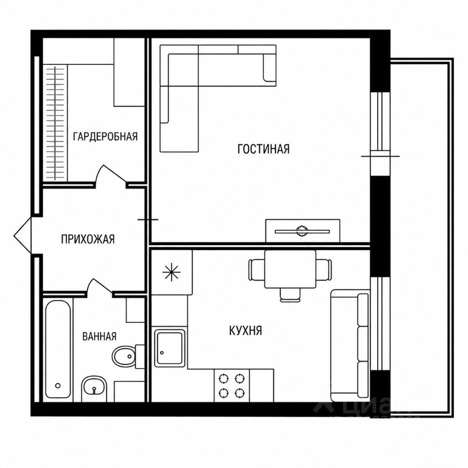 m. Shabolovskaya: Apartment, 1-rooms