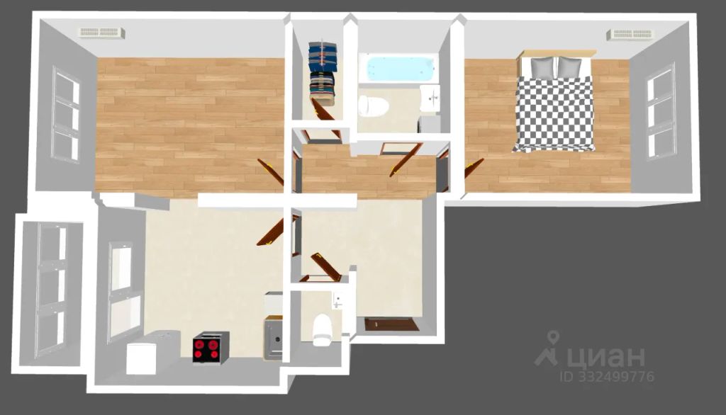 m. Bulvar Dmitriya Donskogo: Apartment, 2-rooms