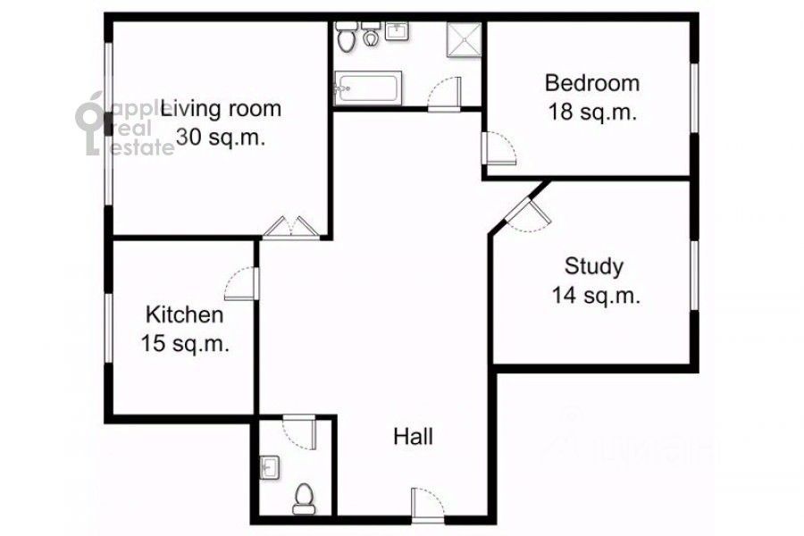 m. Aeroport: Apartment, 3-rooms