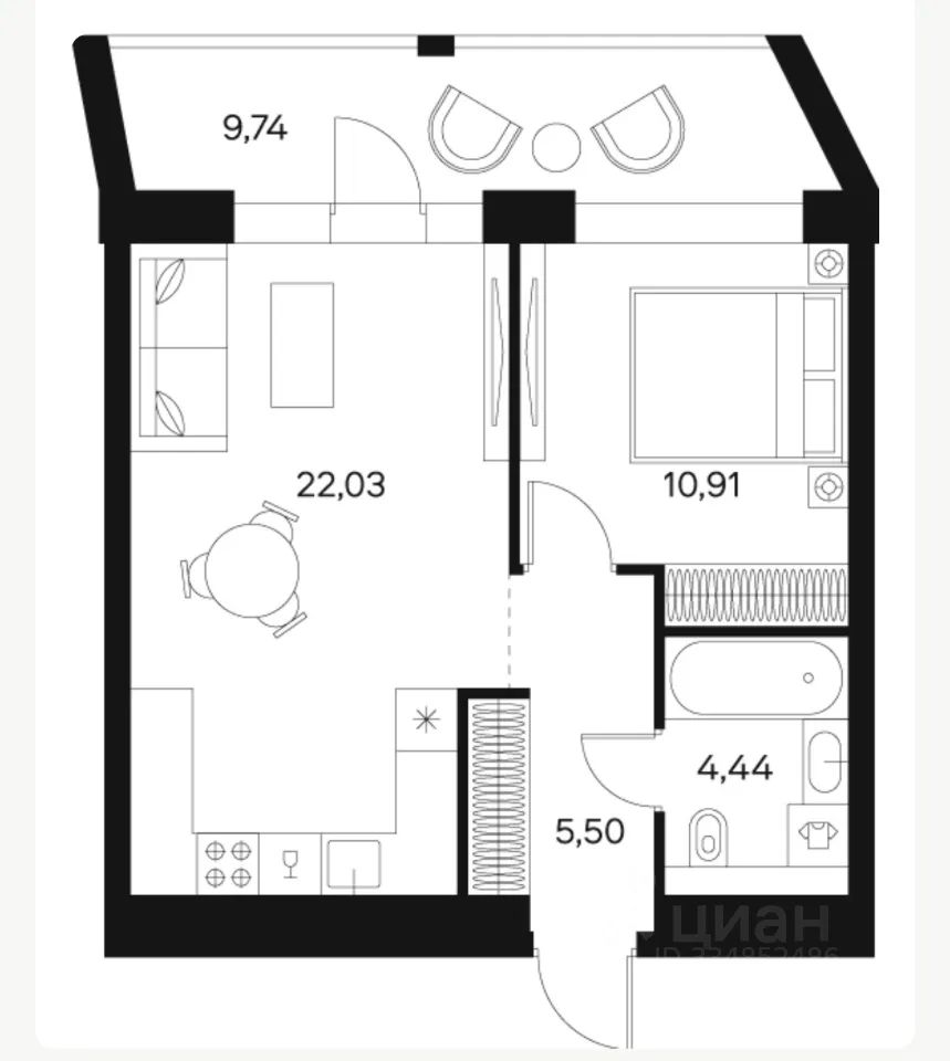 m. Tulskaya: Apartment, 2-rooms