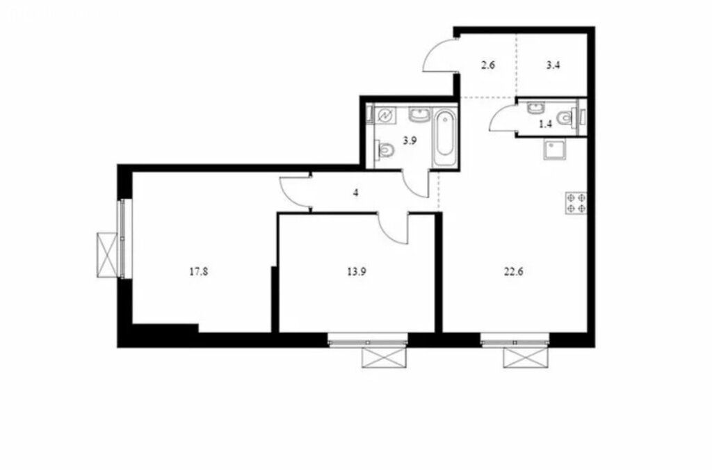 m. Molodezhnaya: Apartment, 2-rooms