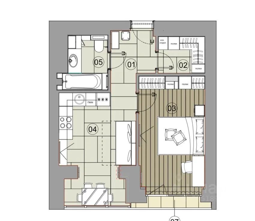 m. Dubrovka: Apartment, 2-rooms