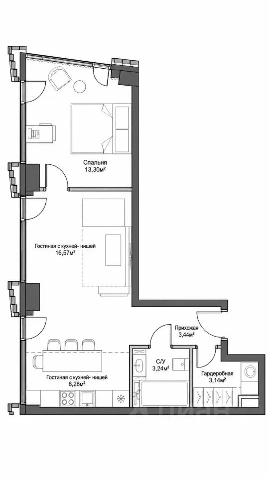 m. Studencheskaya: Apartment, 2-rooms