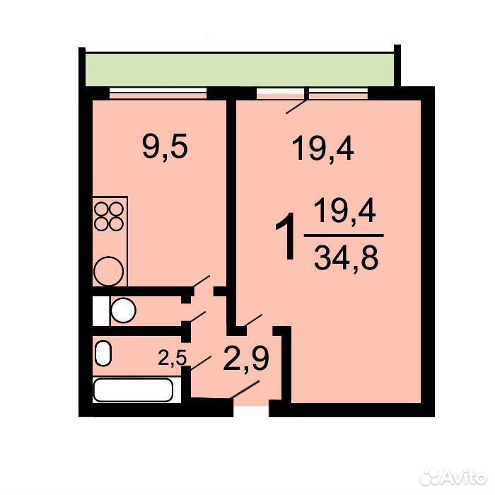 m. Ploschad trekh vokzalov: Apartment, 1-rooms