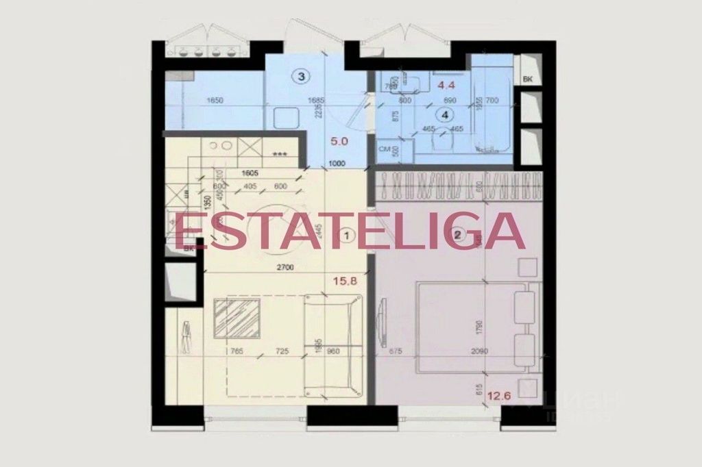 m. Fili: Apartment, 2-rooms