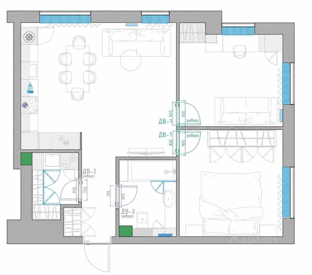 m. Tulskaya: Apartment, 3-rooms