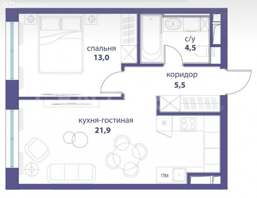 m. Michurinsky prospekt: Apartment, 2-rooms