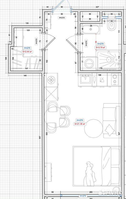 m. Verkhnie Kotly: Apartment, studio