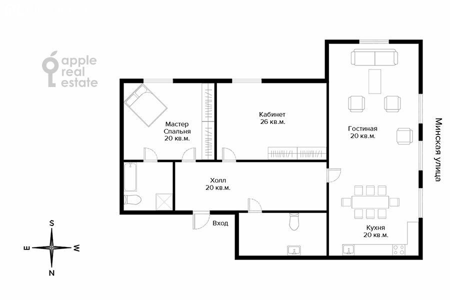 m. Minskaya: Apartment, 3-rooms