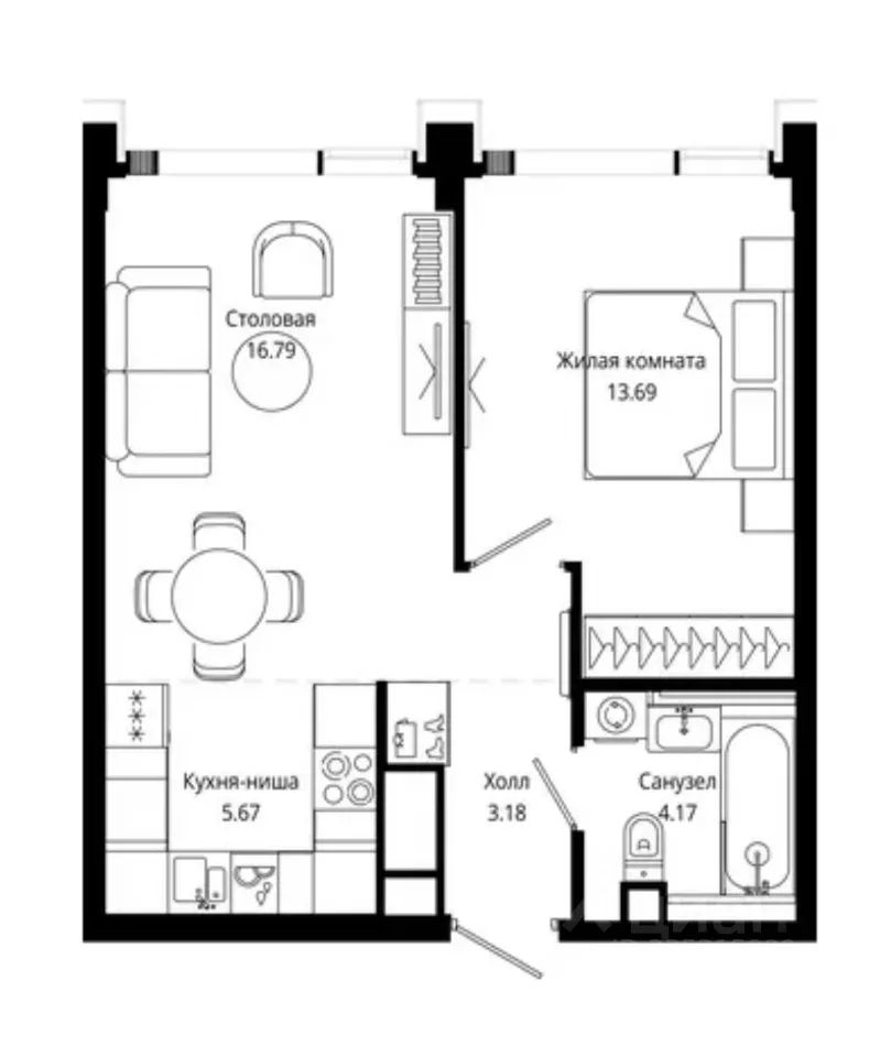 m. Maryina Roscha: Apartment, 1-rooms