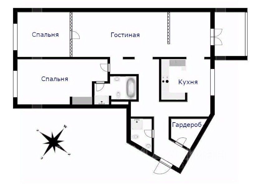 m. Smolenskaya: Apartment, 3-rooms
