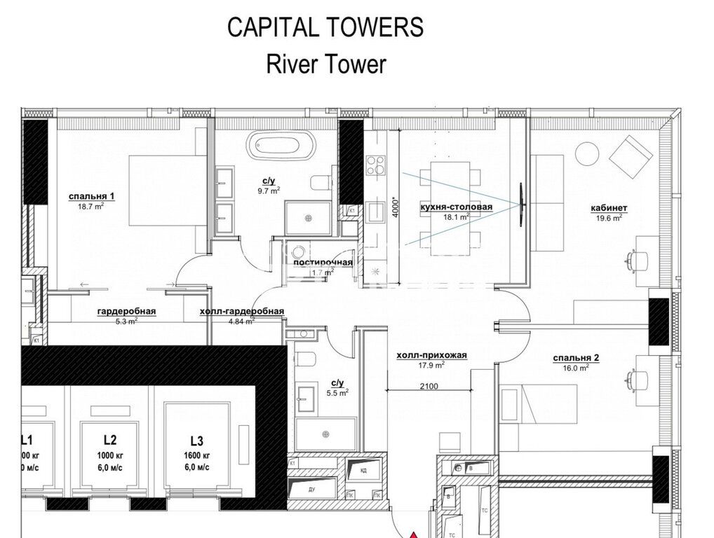m. Delovoy tsentr (Vystavochnaya): Apartment, 4-rooms