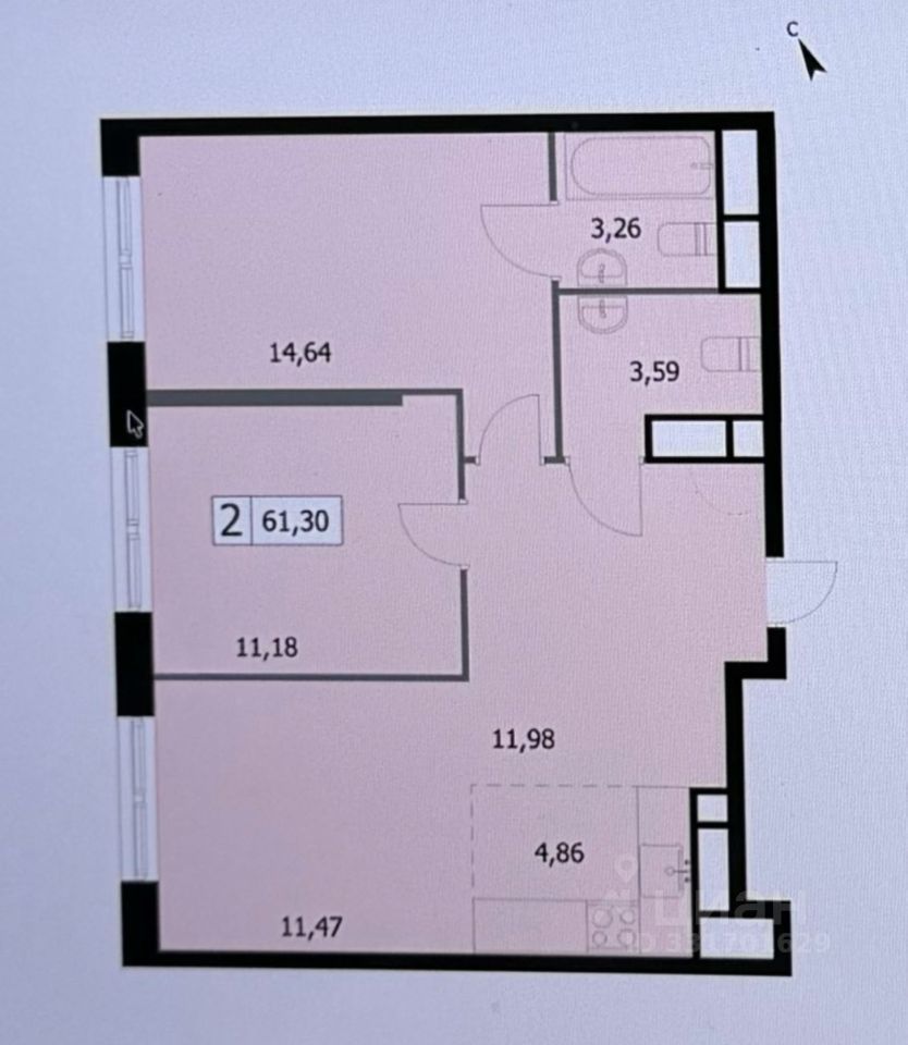 m. Bulvar Rokossovskogo: Apartment, 2-rooms