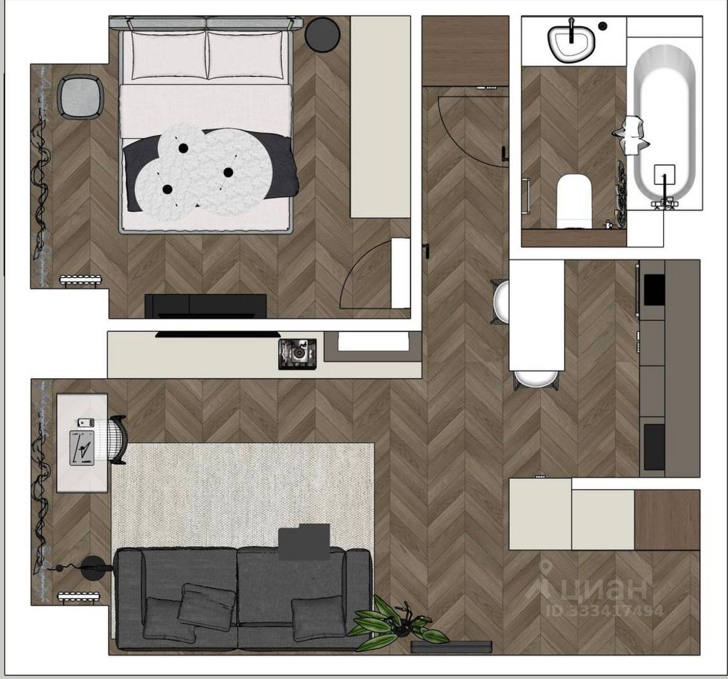 m. Michurinsky prospekt: Apartment, 2-rooms