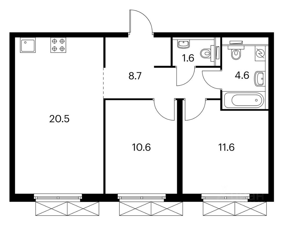 m. Fili: Apartment, 2-rooms
