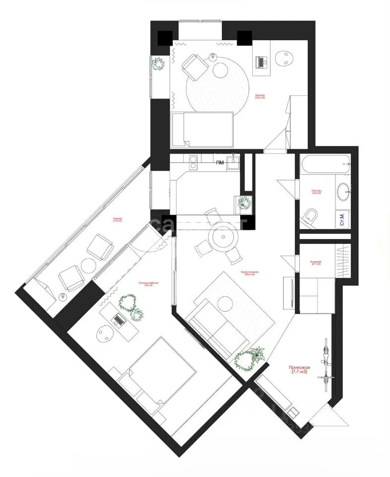 m. Preobrazhenskaya ploschad: Apartment, 2-rooms