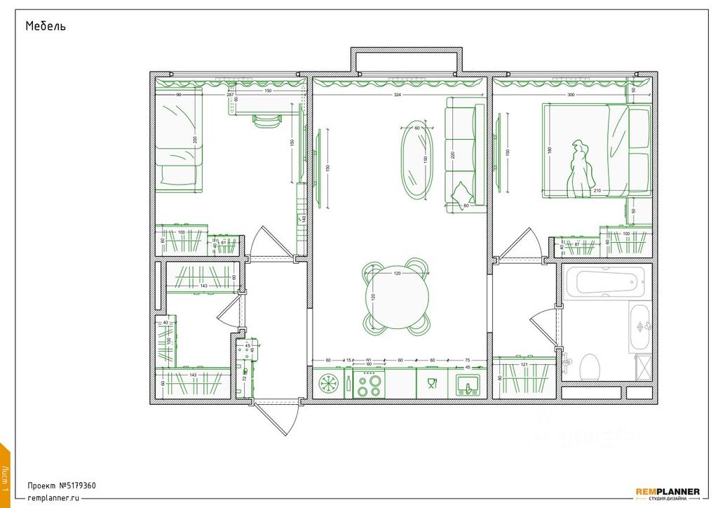 m. Fili: Apartment, 2-rooms