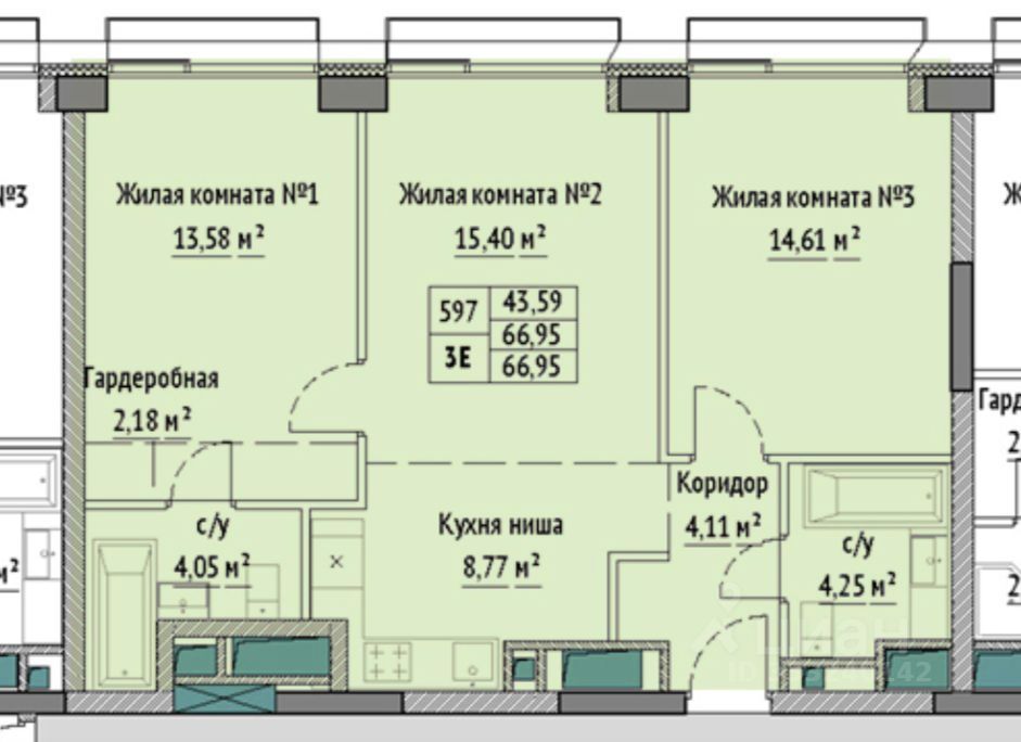 m. Petrovsko-Razumovskaya: Apartment, 3-rooms