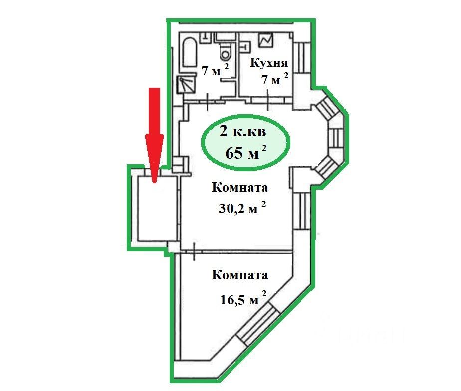 m. Smolenskaya: Apartment, 2-rooms