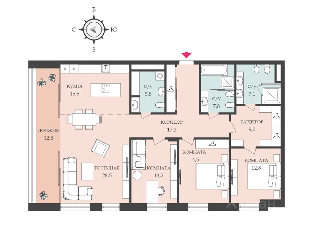 m. Poklonnaya: Apartment, 4-rooms