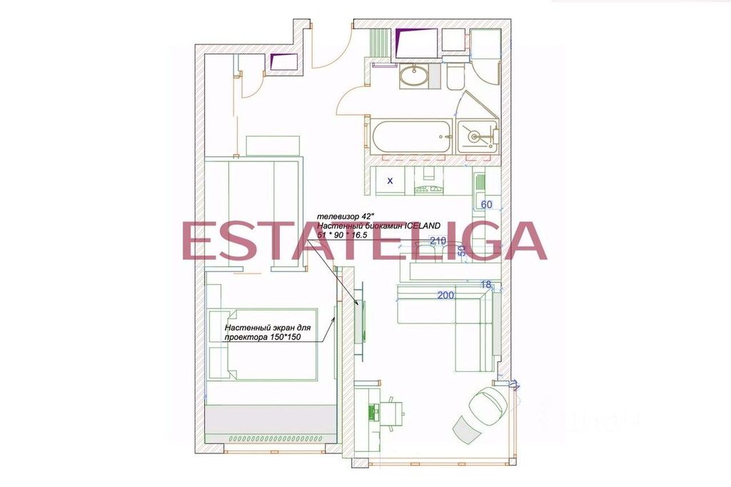 m. Fili: Apartment, 2-rooms