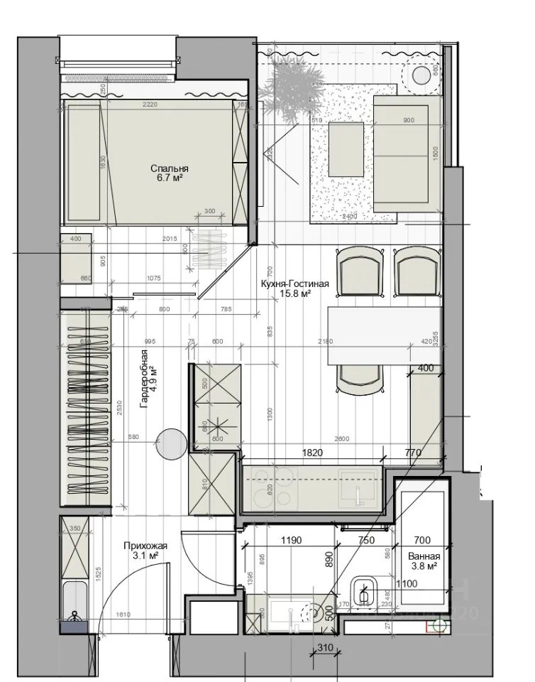 m. Moskva Tovarnaya: Apartment, 1-rooms