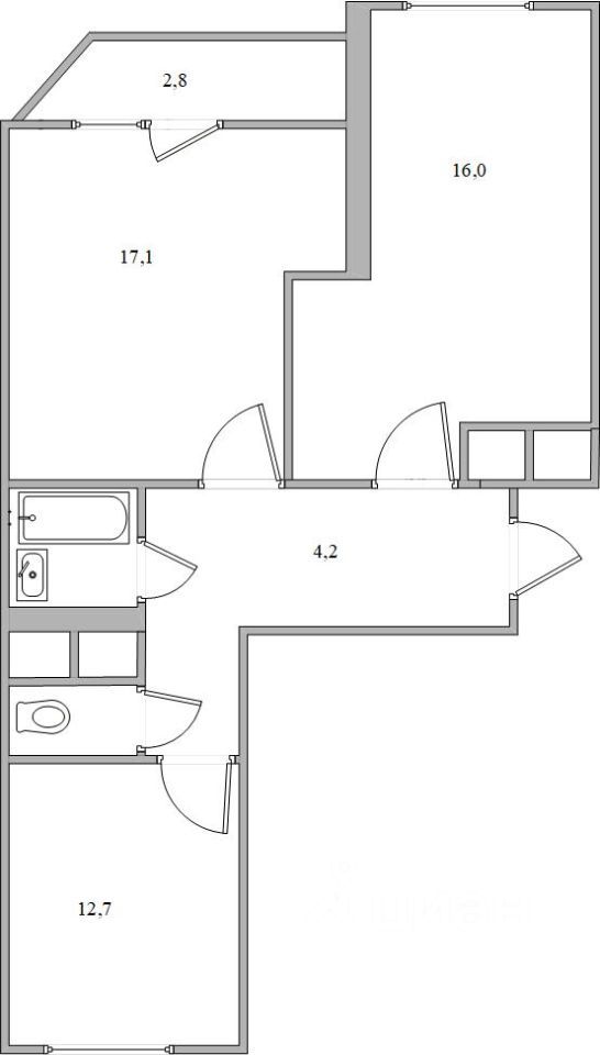 m. Butovo: Apartment, 2-rooms