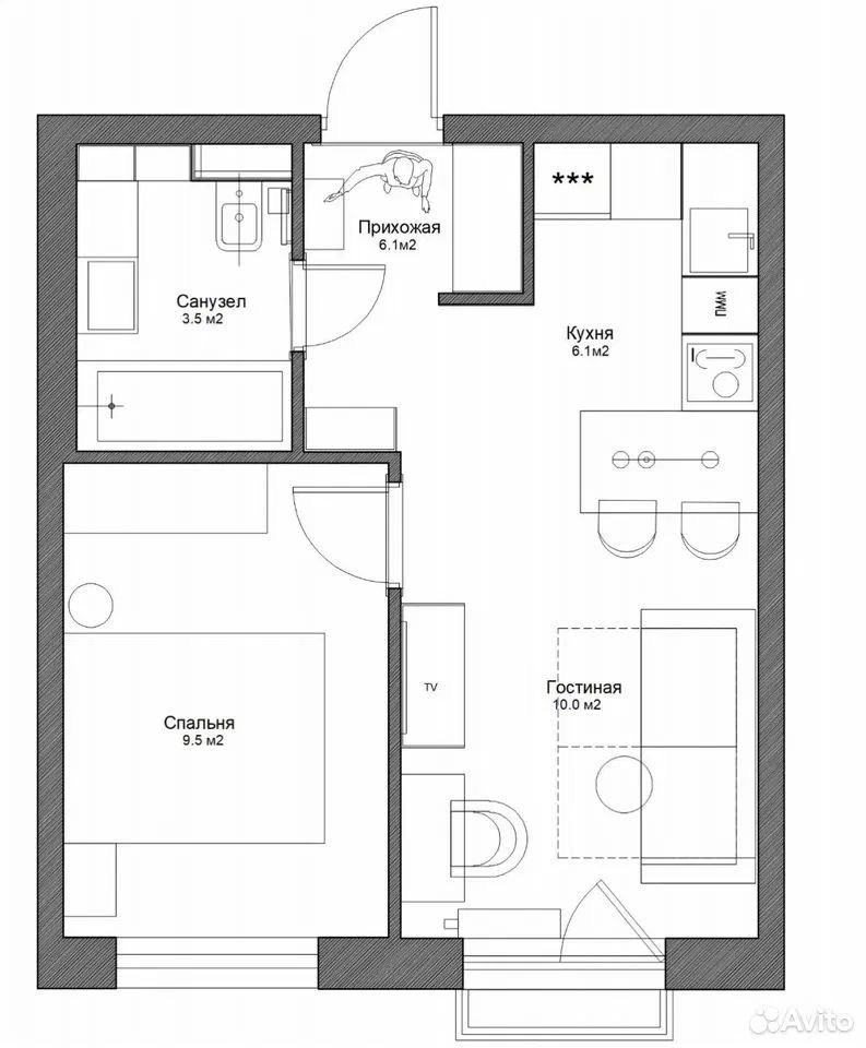 m. Butyrskaya : Apartment, 1-rooms