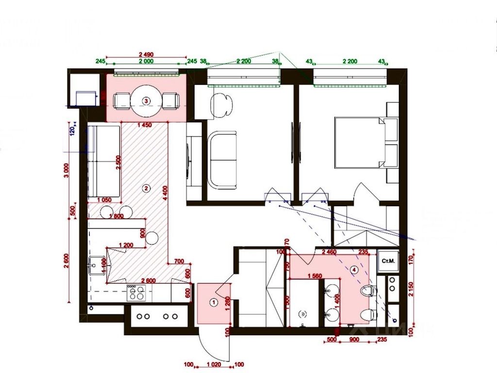 m. Delovoy tsentr (Vystavochnaya): Apartment, 3-rooms