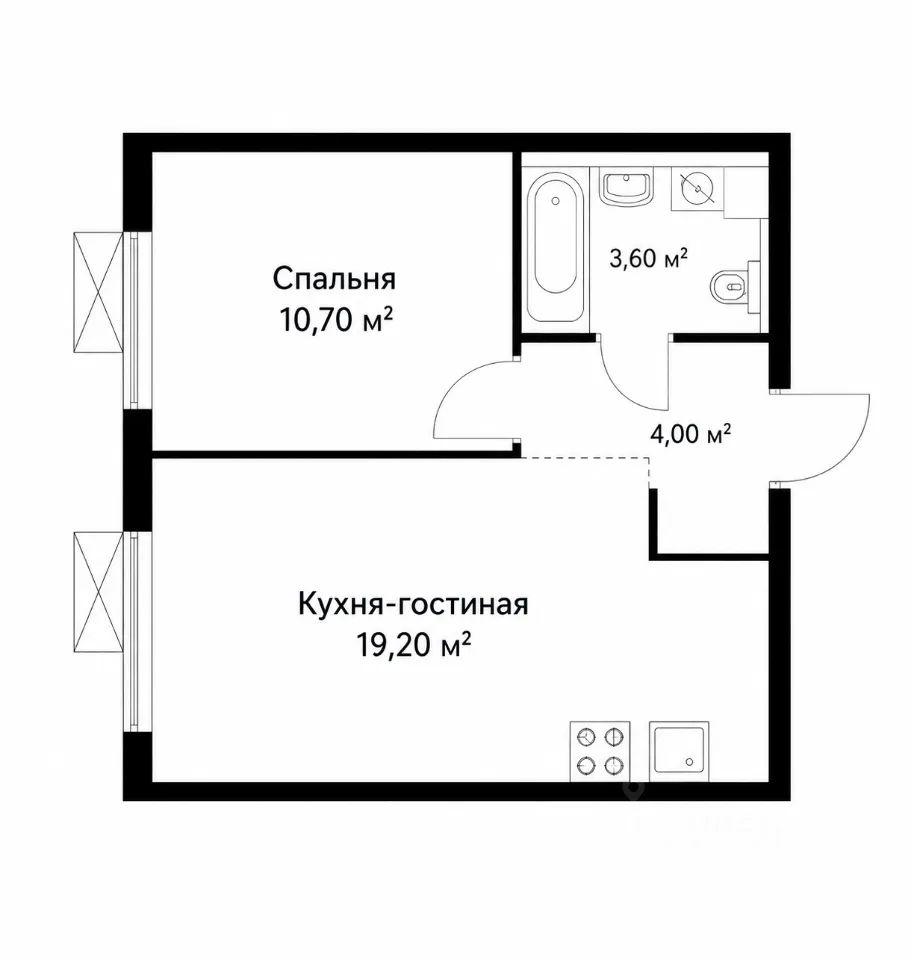 m. Likhobory: Apartment, 1-rooms