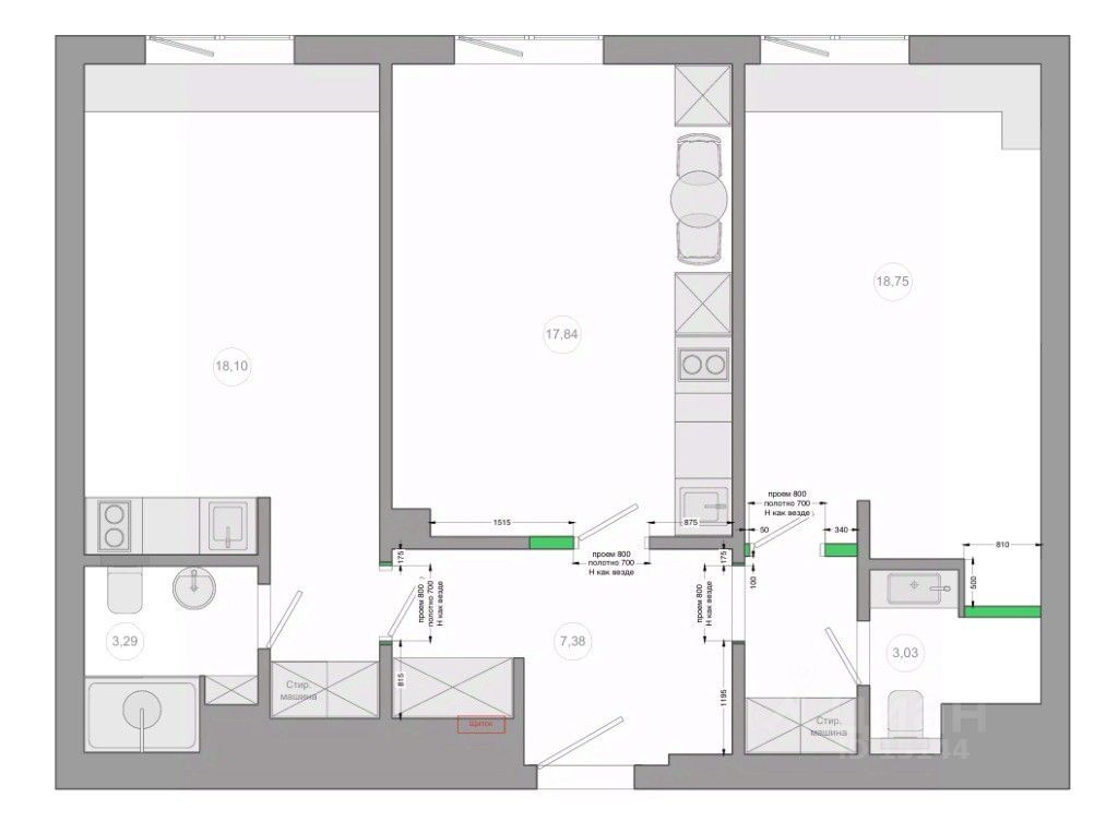 m. Ulitsa 1905 goda: Apartment, 3-rooms