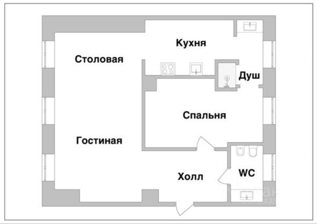 m. Kropotkinskaya: Apartment, 2-rooms