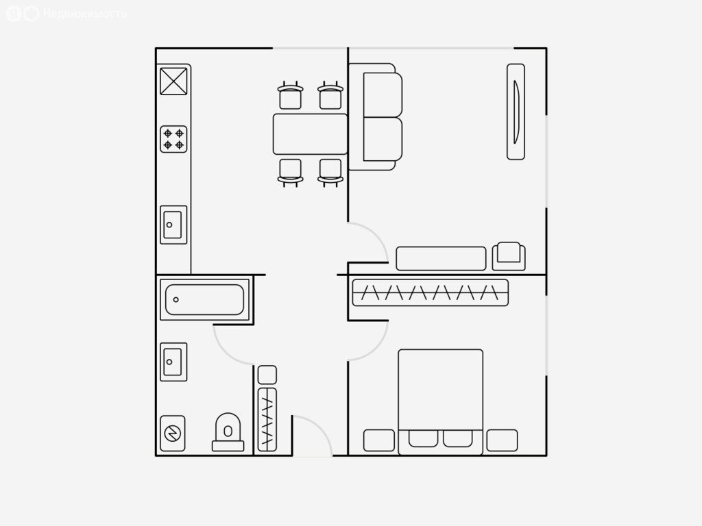 m. Bagrationovskaya: Apartment, 2-rooms