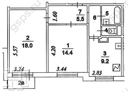 m. Zhulebino: Apartment, 2-rooms
