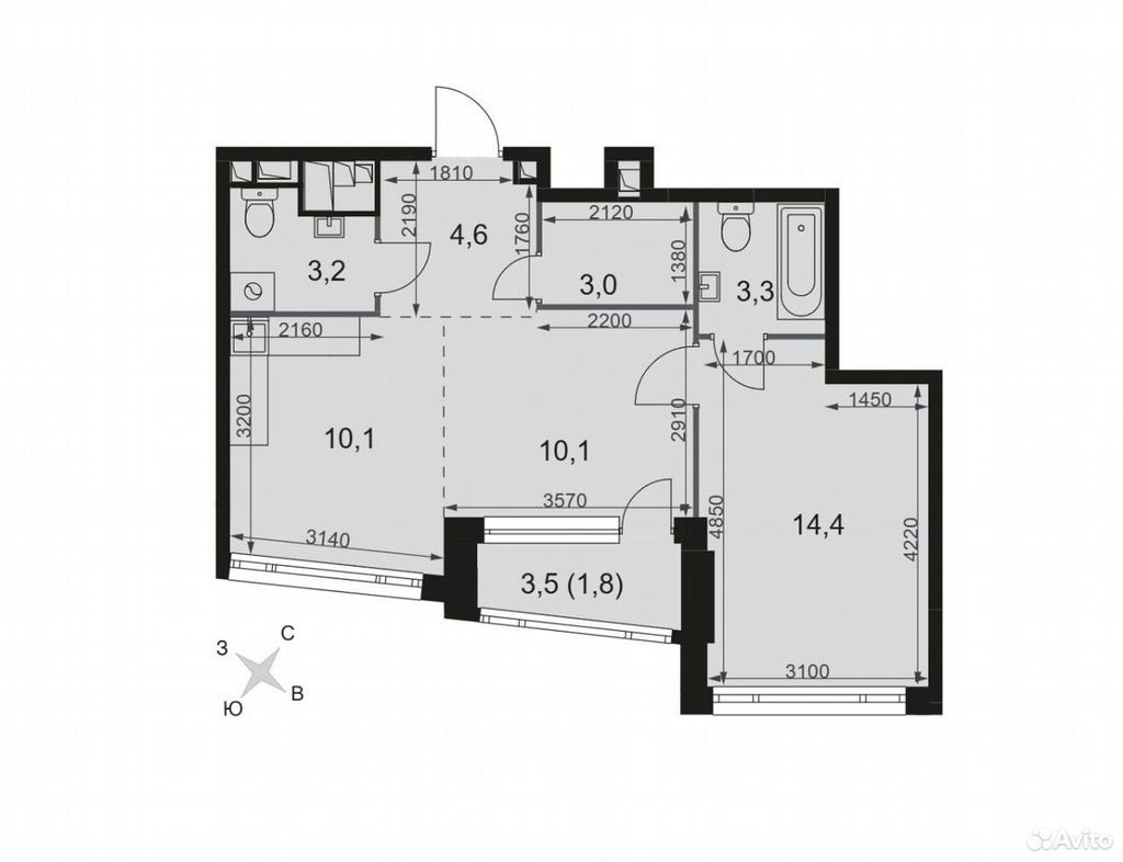 m. Verkhnie Kotly: Apartment, 1-rooms