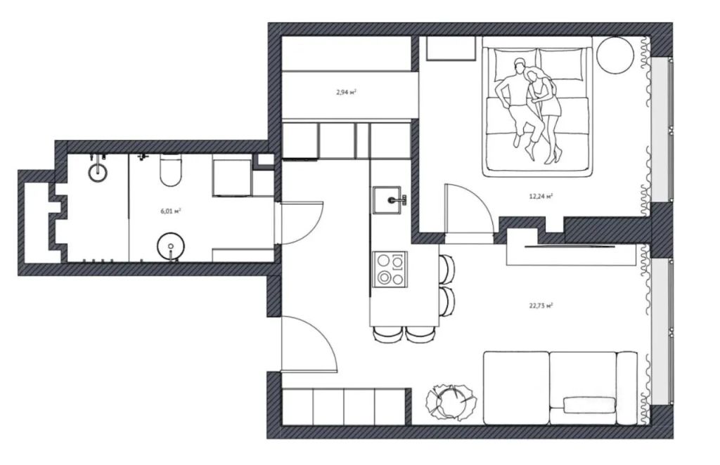 m. Alekseevskaya: Apartment, 1-rooms