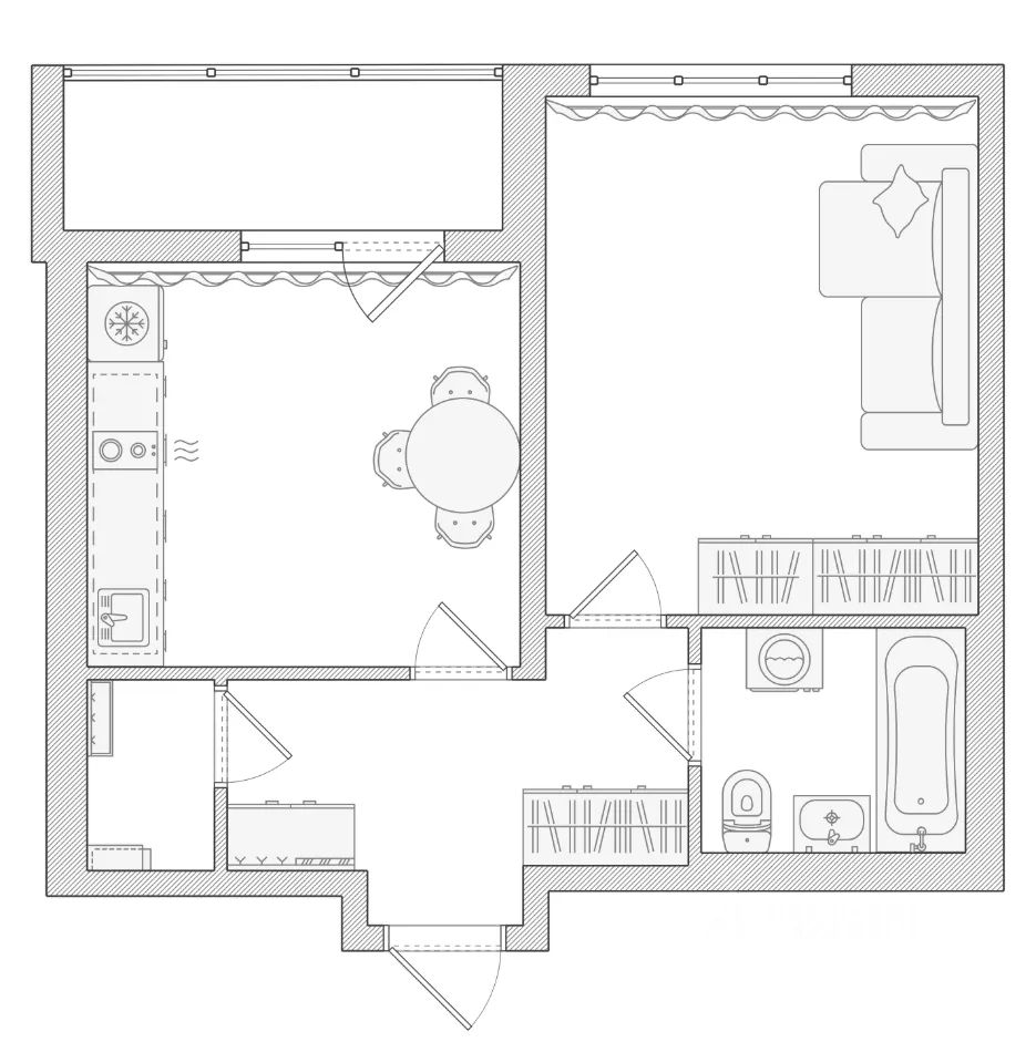 m. Bitsa: Apartment, 1-rooms