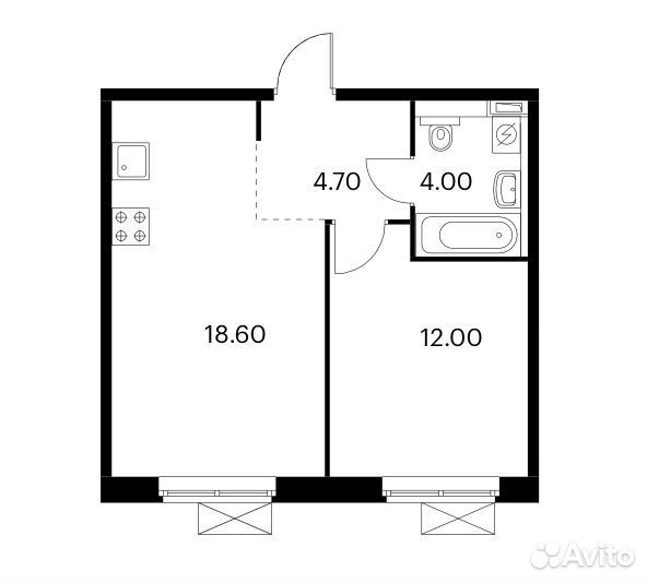 m. Lukhmanovskaya: Apartment, 1-rooms