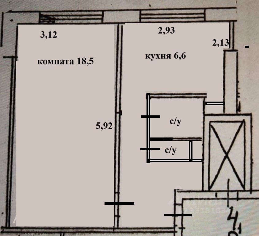 m. Vodniki: Apartment, 1-rooms