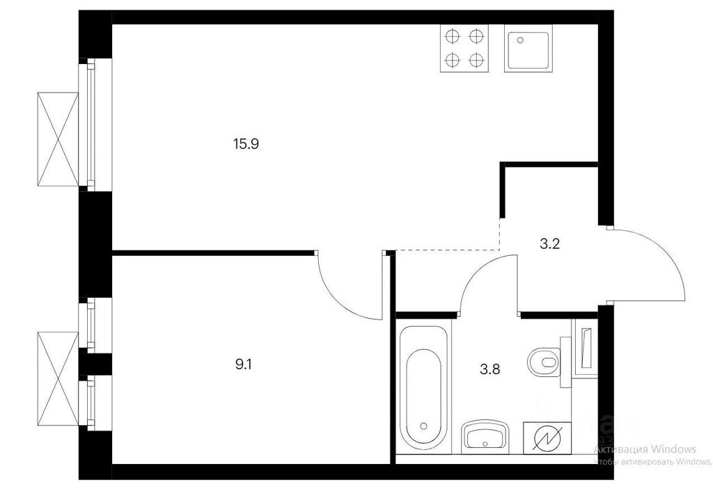 m. Kotelniki: Apartment, 1-rooms