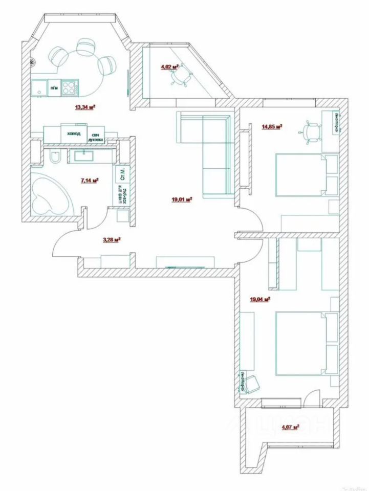 m. Bakovka: Apartment, 3-rooms