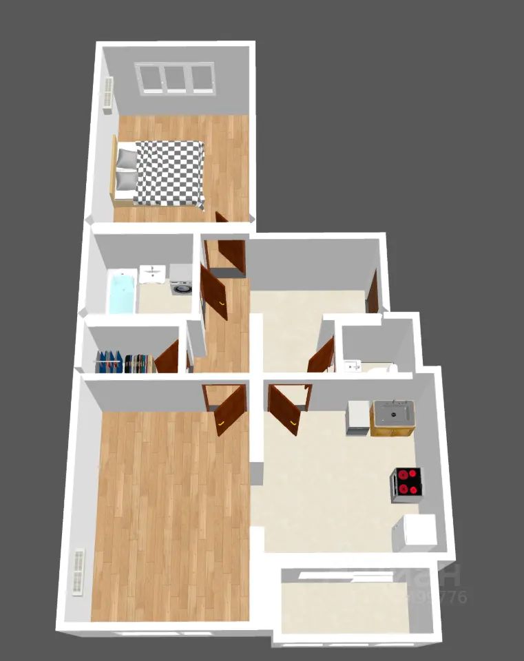 m. Bulvar Dmitriya Donskogo: Apartment, 2-rooms