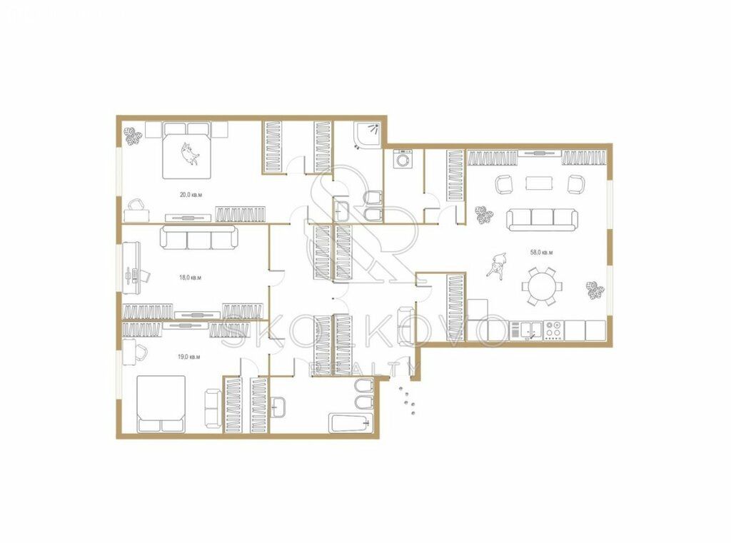m. Poklonnaya: Apartment, 4-rooms